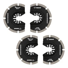 Vearter 4PCS 76mm Oscillating Saw Blade Set Diamond Multipurpose Saw Blade
