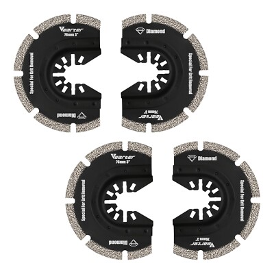 Vearter 4PCS 76mm Oscillating Saw Blade Set Diamond Multipurpose Saw Blade