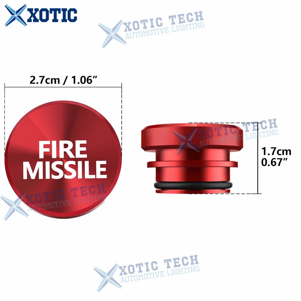 2,7 cm Aleación Roja Misil de Fuego + Botón de Expulsión Coche Encendedor Enchufe Cubierta 12V Foto 3 de 4
