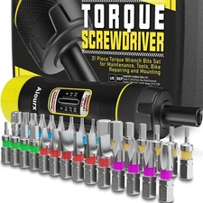 Torque Screwdriver Wrench Set, 3-39 Inch Pounds lbs, 3 in-lb Increment, 31 Pc...