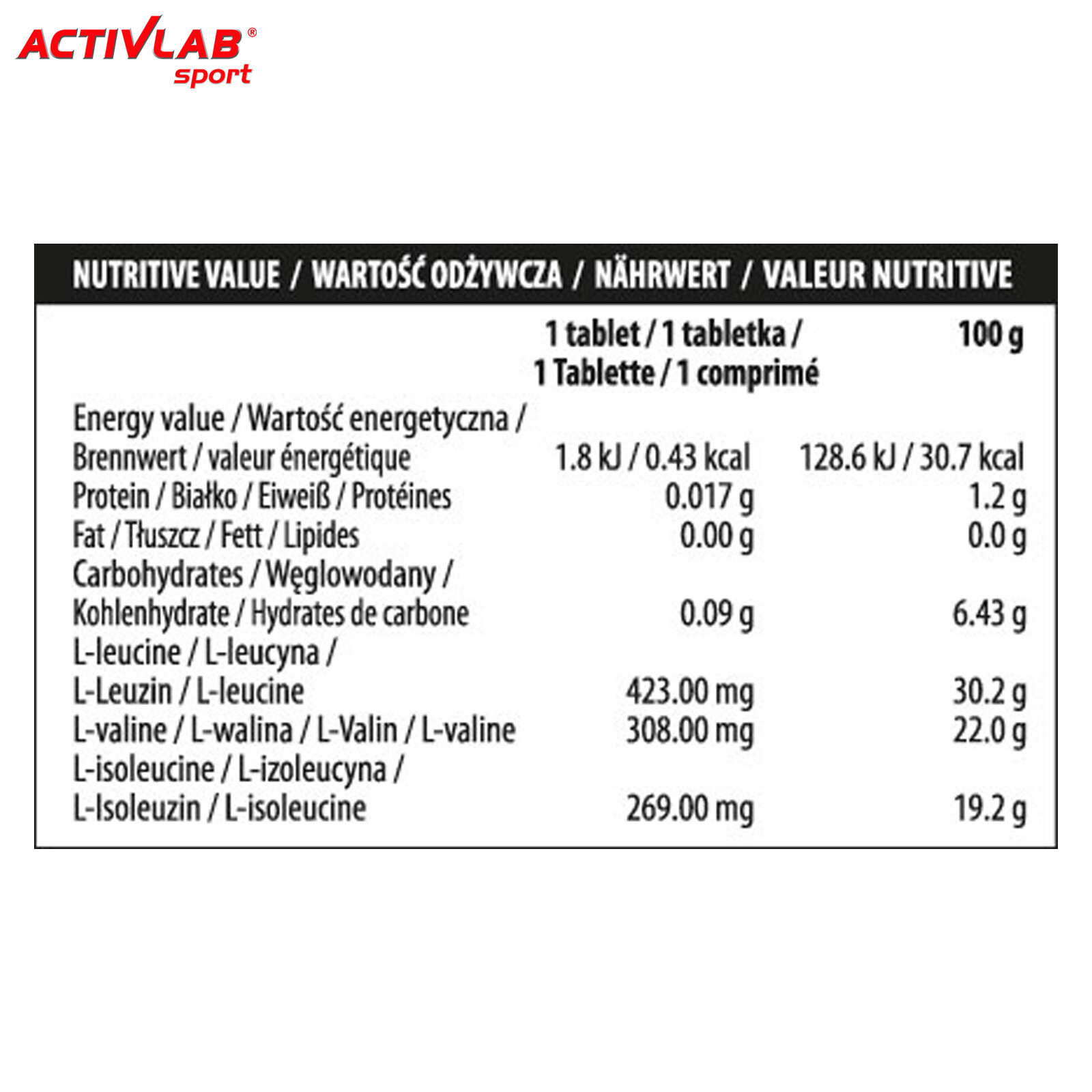 ACTIVLAB BCAA 1000 XXL Muskelaufbau Muskelregeneration 240 Tabletten