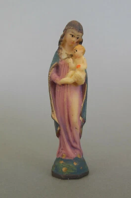 NEUMEYER Madonna Mutter Gottes 6,5 cm hoch Klosterarbeit Polyresin bemalt