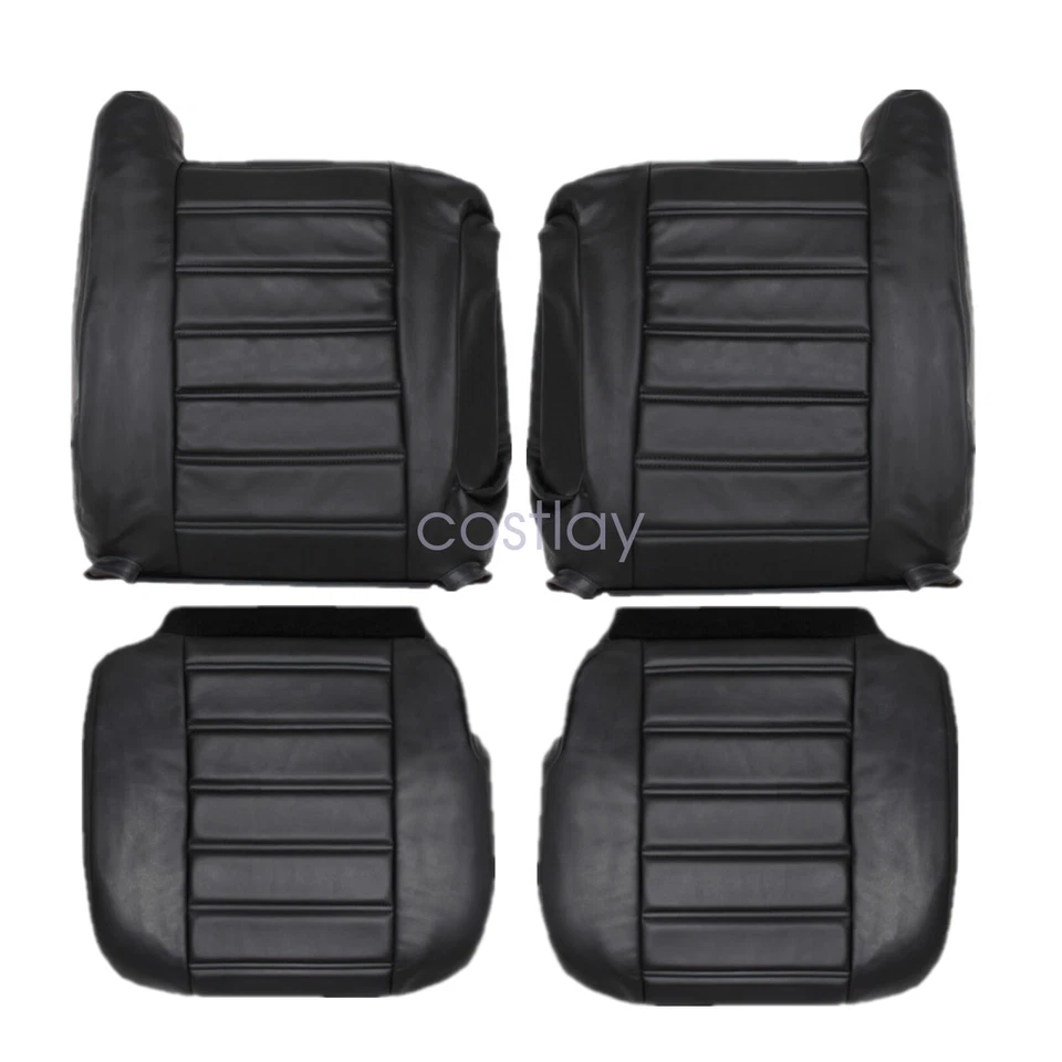 Fits 2003-2007 Hummer H2 Driver & Passenger Bottom-Top Seat Cover Black - Image 2 of 4