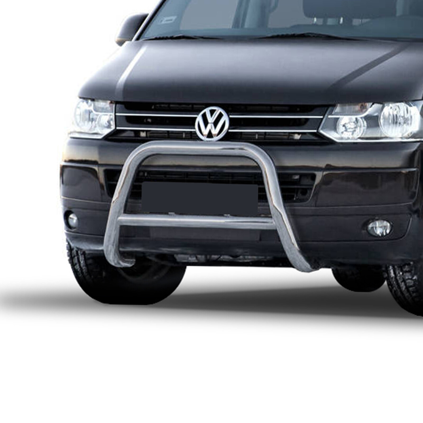 Pare-buffle avant noir en inox pour Volkswagen Transporter T5 de 2003 à 2015