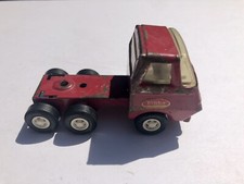Vintage Tonka Pressed Steel Red Semi Truck - Tractor Trailer Cab Rusty