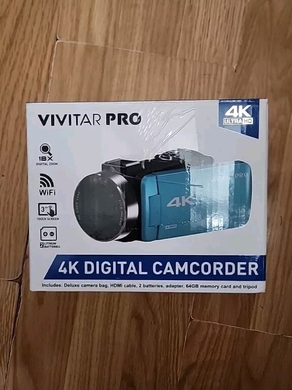 Vivitar PRO DVR4K 3in IPS Touch Screen 4K UHD Camcorder Teal NEW