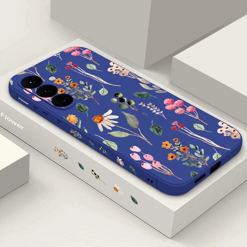 Phone Case For Samsung S25 S24 FE S23 Ultra A55 A15 Flower ShockProof Slim Cover