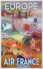Europe Air France  Poster Print  Reproduction Giclee Print 11x17