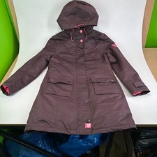 Weird Fish Waterproof Hiking Jacket Size 8 Hooded Coat Brown Lightweight