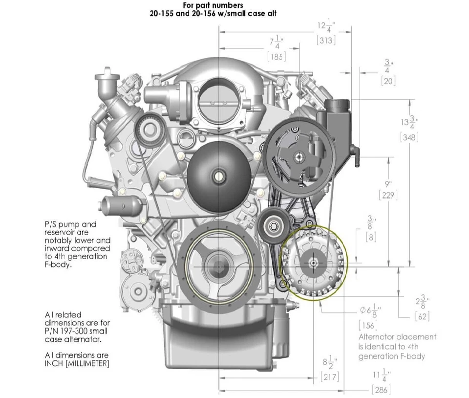 Holley LS/LT Low-Mount Accessory Drive Bracket w/Driver's Side P/S & Alt Bracket - Image 3 of 4