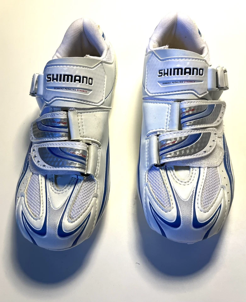 Shimano Mujer 37 EE. UU. 5.5 SH-WR61 Blanco Carretera Ciclismo Spin Class Zapatos En muy buen estado-como nuevos Foto 3 de 4