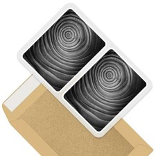 2 x Rectangle Stickers 7.5cm BW - Tree Trunk Wood Section Rings  #37763