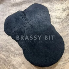 Mattes Black Wool English Saddle Seat Saver Large