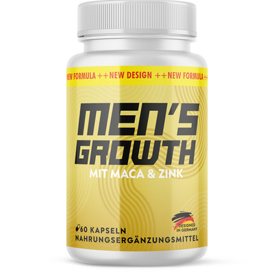 Mens Growth Kapseln | Mit Maca, L-Arginin, L-Citrullin und Zink | 60 Kapseln