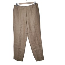 Vintage Talbots Irish Linen Brown Pant Sz 10 lined