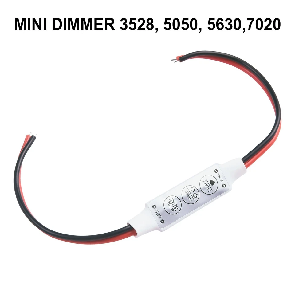 12V-24V Mini 3 Keys Single Color LED Controller Brightness Dimmer For Led 3528 - Image 2 of 4