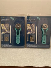 Two Quilting Starter Kits w/ Rotary Cutter, Fabric Pencil &Design Book New!