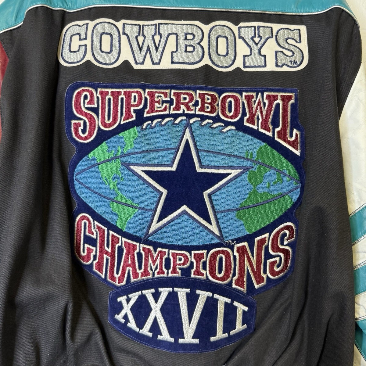 Vintage Jeff Hamilton Dallas Cowboys Leather 1993 Superbowl NFL