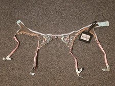 Honey Birdette Candy Aquamarine Suspender Garter Belt Size XS