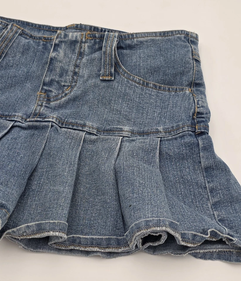Minifalda plisada de mezclilla azul para mujer ANGELS mezcla de algodón talla XS informal verano Foto 3 de 4