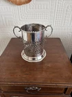 Antique Large Silver Plated Champagne Wine Bottle Holder Stand Coaster