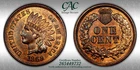 CACG MS-64 RB 1869/69 Snow-3/FS-301 Indian Head Cent, Blazing, Red-Brown RPD!