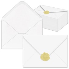 50 PCS White A4 Envelopes 4x6 Inch Self Seal Invitation Postcards Mailing
