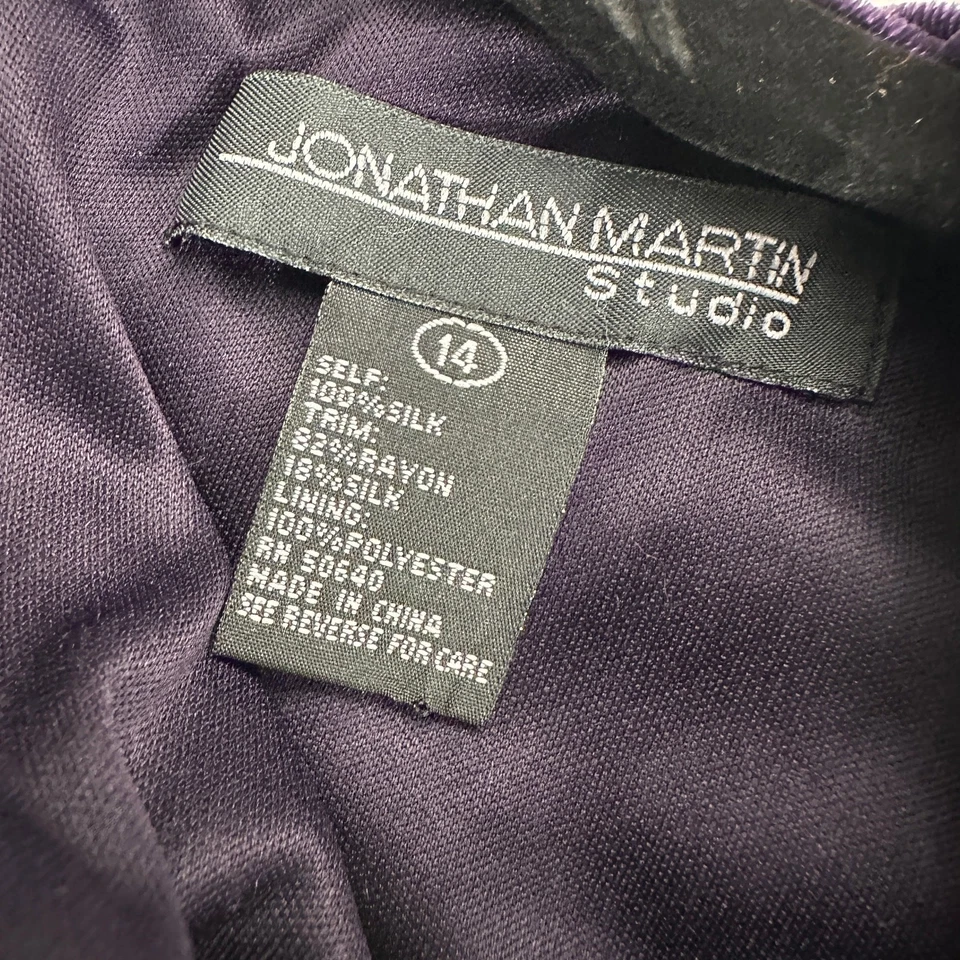 Vestido para mujer Jonathan Martin 14 terciopelo seda gótico caprichoso negro bruja Foto 4 de 4