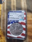 2024  American Silver Eagle NGC MS70 American Flag Core, Eagle Label EA120