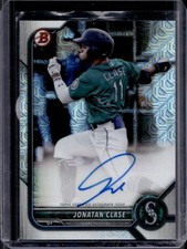 2022 Bowman Chrome Jonatan Clase Mega Auto #BCMA-JC Mariners