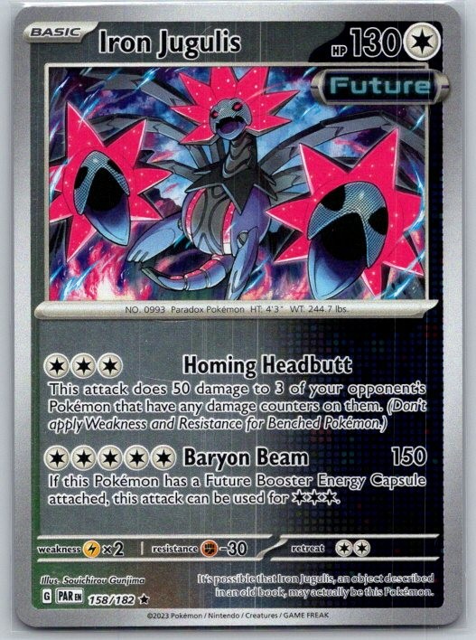 Iron Jugulis 158/182 Rare Paradox Rift Pokemon Reverse Holo Near Mint