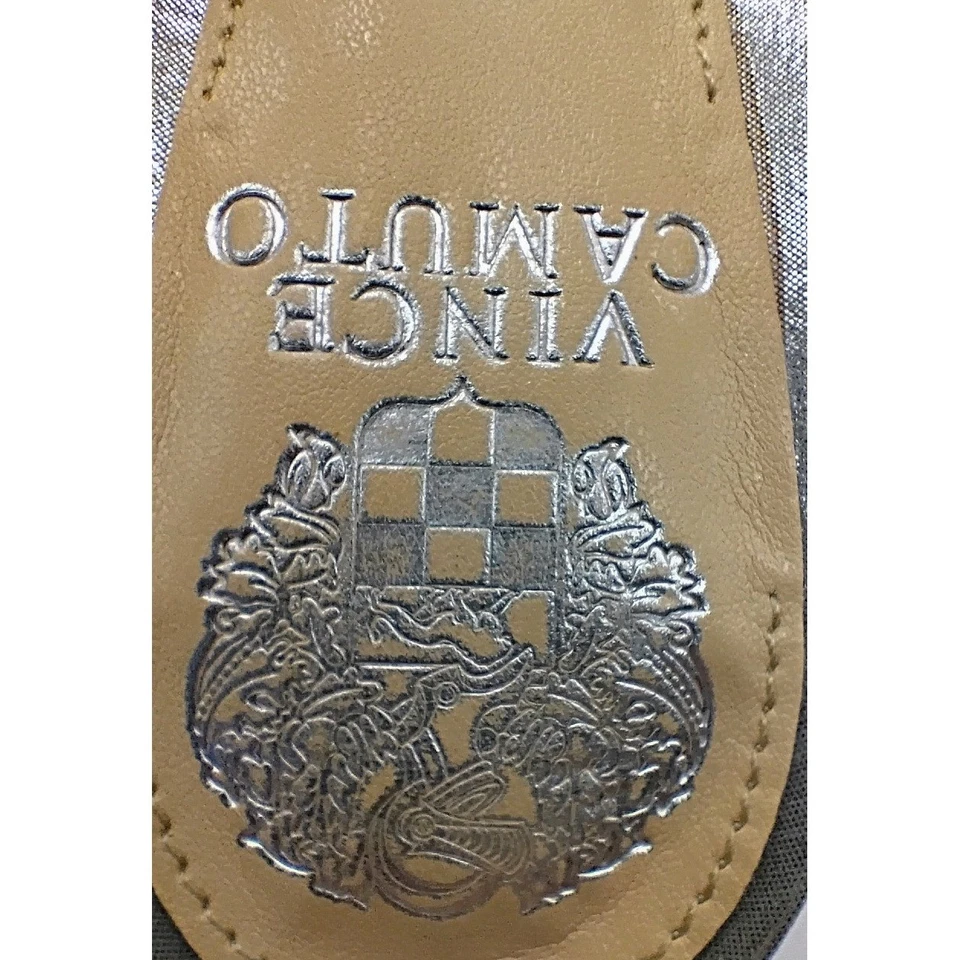 VINCE CAMUTO Lux Sandalias Gladiador Plateadas Enjauladas Tacones 9.5 M Correa de Tobillo Stiletto Foto 4 de 4