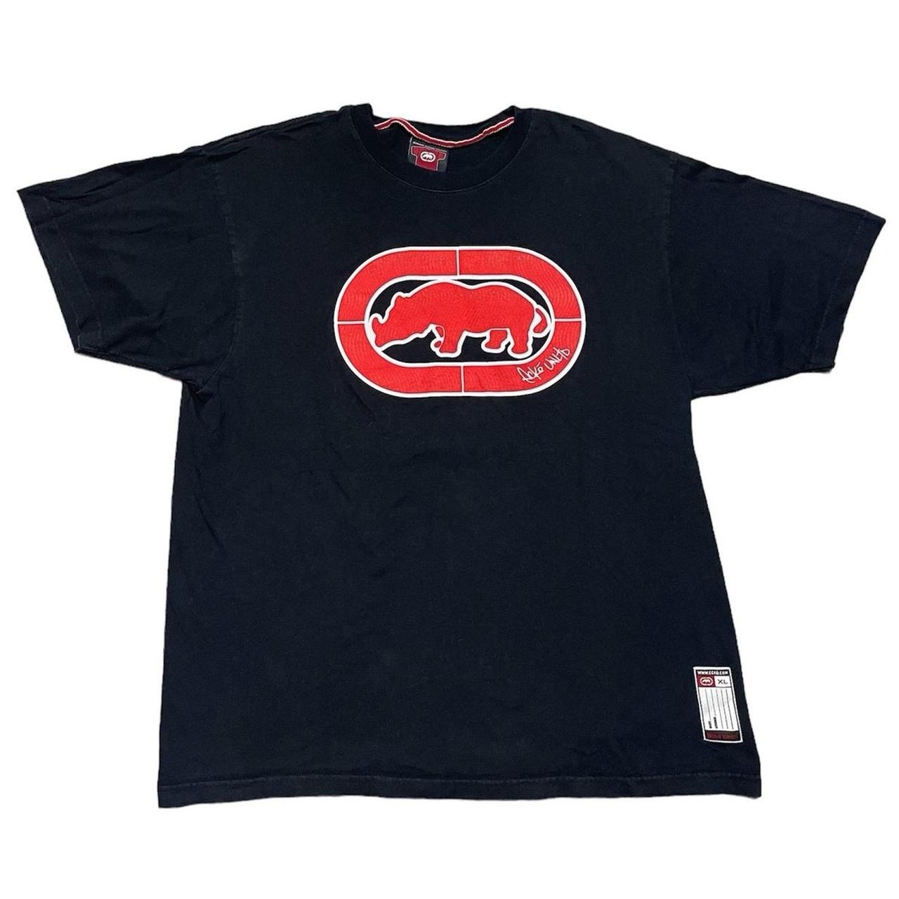 Y2K Vintage Ecko Unltd Skater T Shirt Black Red XL Hip Hop Embroidered Logo 90s