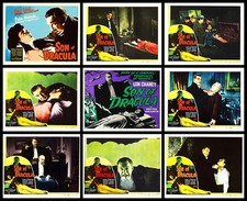 SON OF DRACULA 1949 R - NINE SEPARATE 11 X 14 LOBBY CARD SET  & BQ - ALL 9