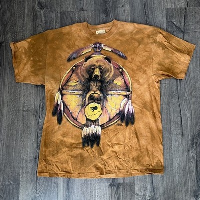 Vintage 90s The Mountain Graphic Tee Tie Dye Dreamcatcher Aztec 1999 mens 2XL