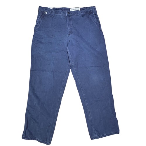 Carhartt FR Pants Mens 38x31 Navy Blue Flame Resistant Cheyenne Twill Workwear