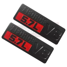 2X Fender Side 5.7L I Force V8 Emblem 2014-2021 For Tundra Door Badge Black Red
