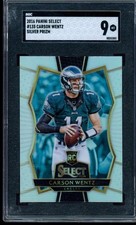 Carson Wentz Rookie Card 2016 Panini Select Silver Prizm #135 SGC 9. rookie card picture