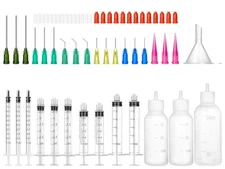 Glue Syringe Needle Tip Squeeze Bottles Set 1ml-3ml-5ml-10ml-30ml-50ml 