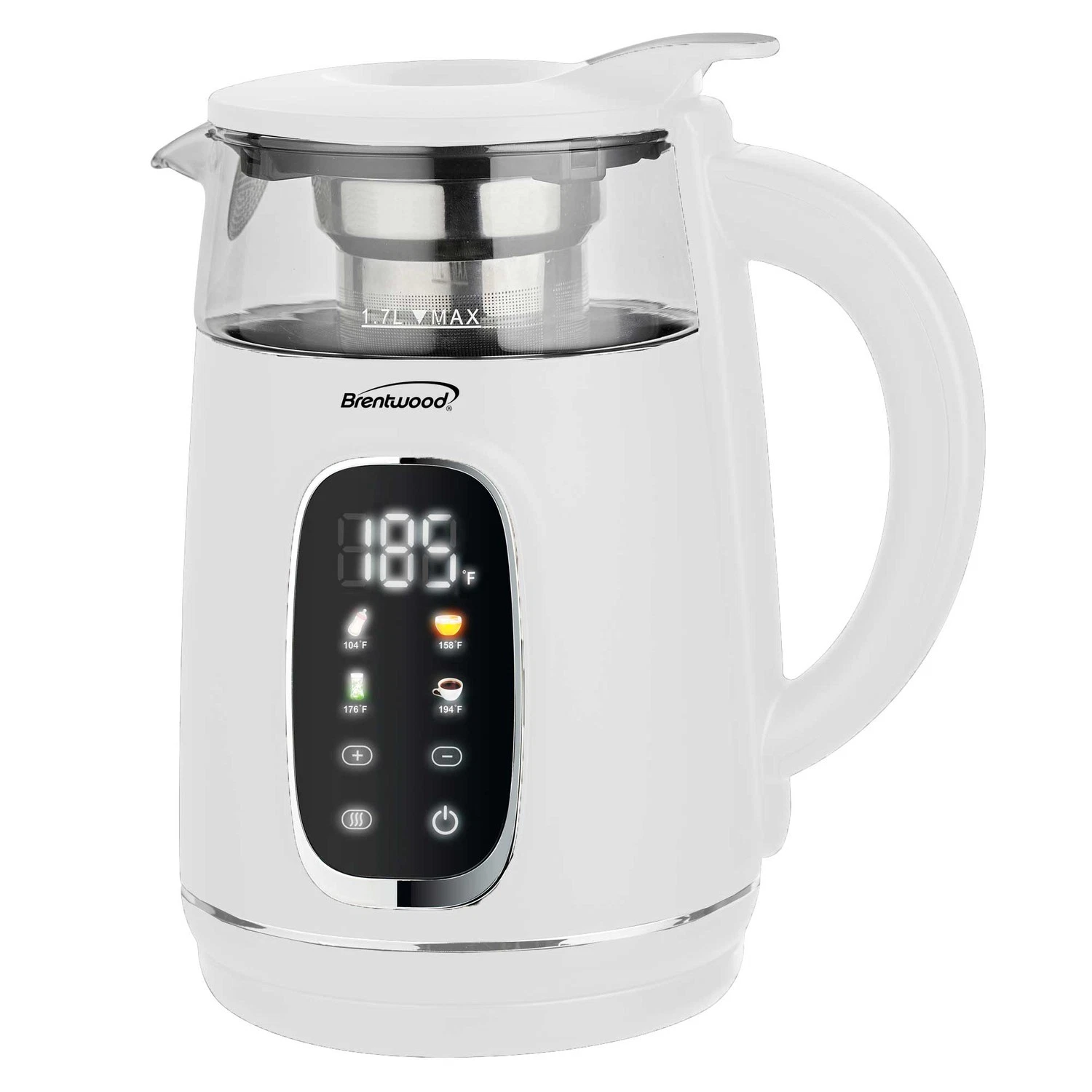 1100W 1.7L Cordless Digital Glass Electric Kettle Tea Infuser