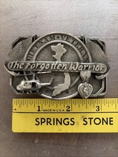 Vietnam Veteran"The Forgotten Warrior" Belt Buckle 1985 30 Vintage