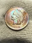 1908 Indian Head Penny Cent ~ Borderline Lustrous High Grade AU++ Red Hue Toned