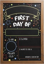 First Day School Double Side Board with Frame Reusable Dry Erase for Kids Babies