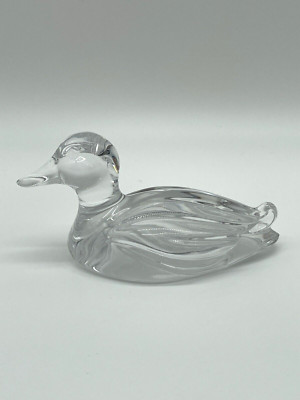 Princess House West Germany 24% Lead Crystal Glass Duck Figurine Heavy Weighted