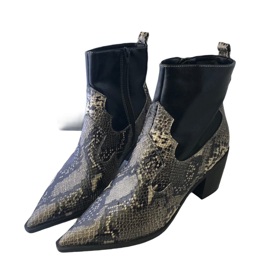 TOPSHOP Bliss Faux Reptile Western Boot 