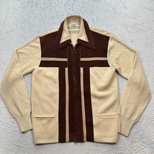 Signor Valentino Shirt Mens Medium Disco Hippy Leather ITALY VINTAGE 60s 70s