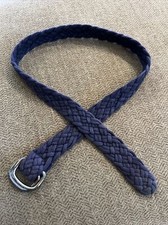 Boys Lands End Braided D-ring Belt School Uniform Blue Nylon Size Large (14-16)