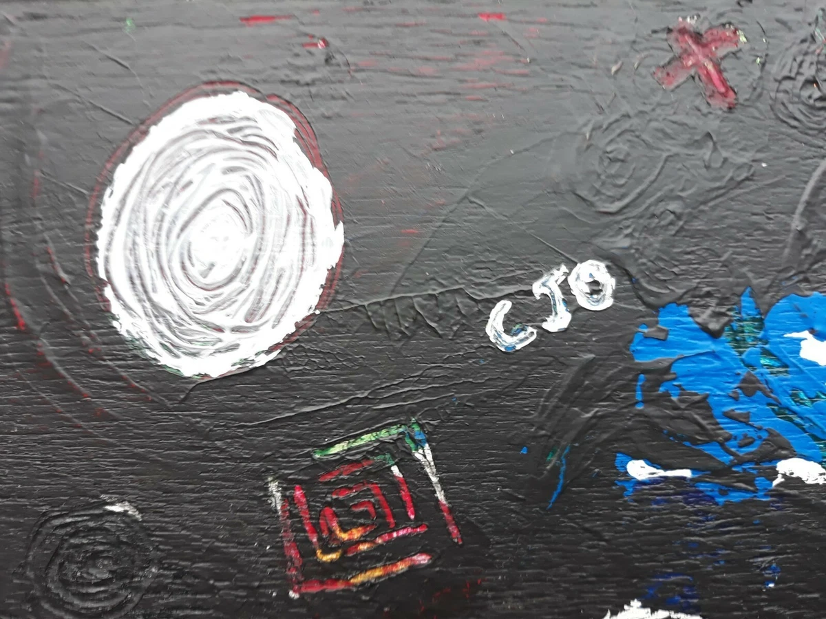 Cuadro pintura original. Cosmos. Acrílico sobre tabla. 