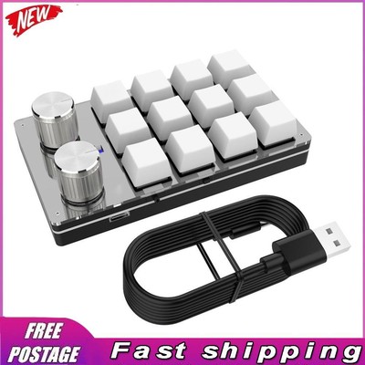 Macro Custom Wired Gaming Keyboard Programmable Mechanical Keypad (White)