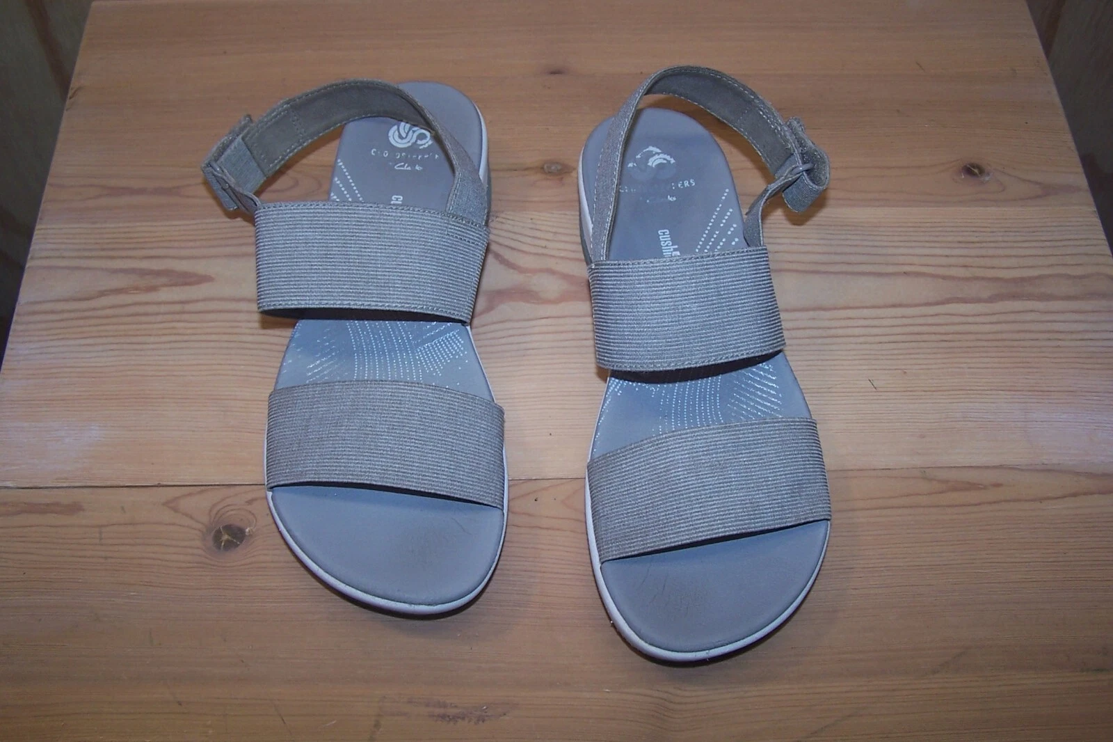 Sandali Clarks Cloudsteppers neri slingback doppio cinturino grigi 7 M